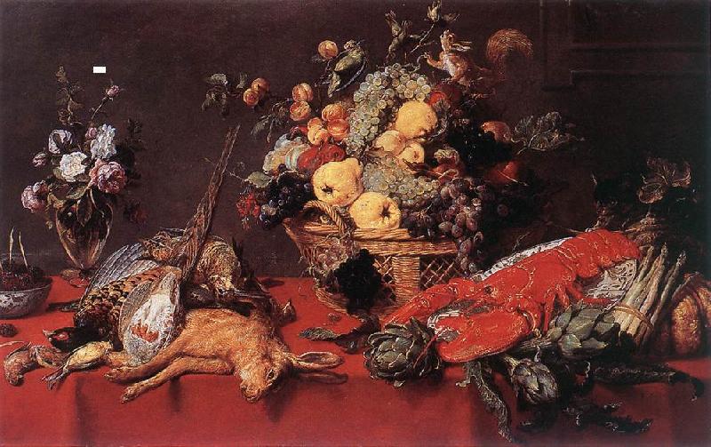 SNYDERS, Frans Still-life with a Basket of Fruit w r Sweden oil painting art